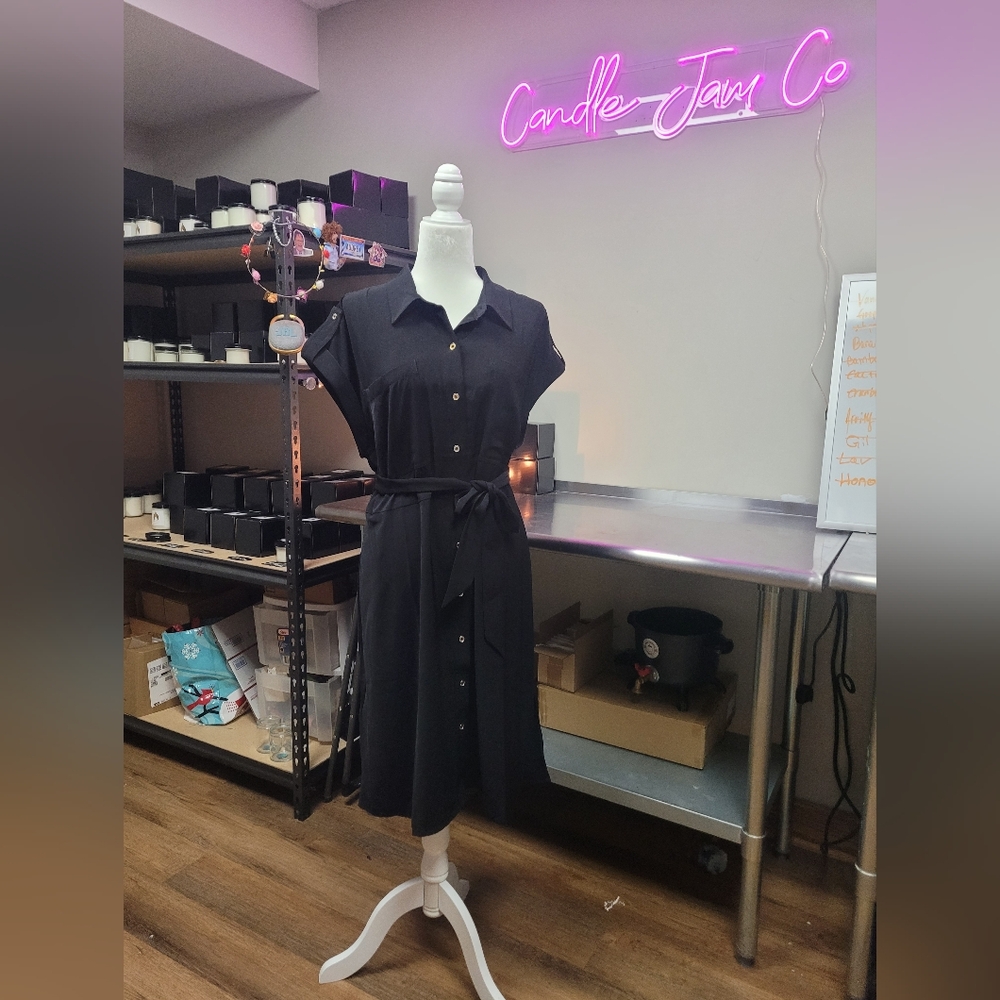 Black button up MC dress